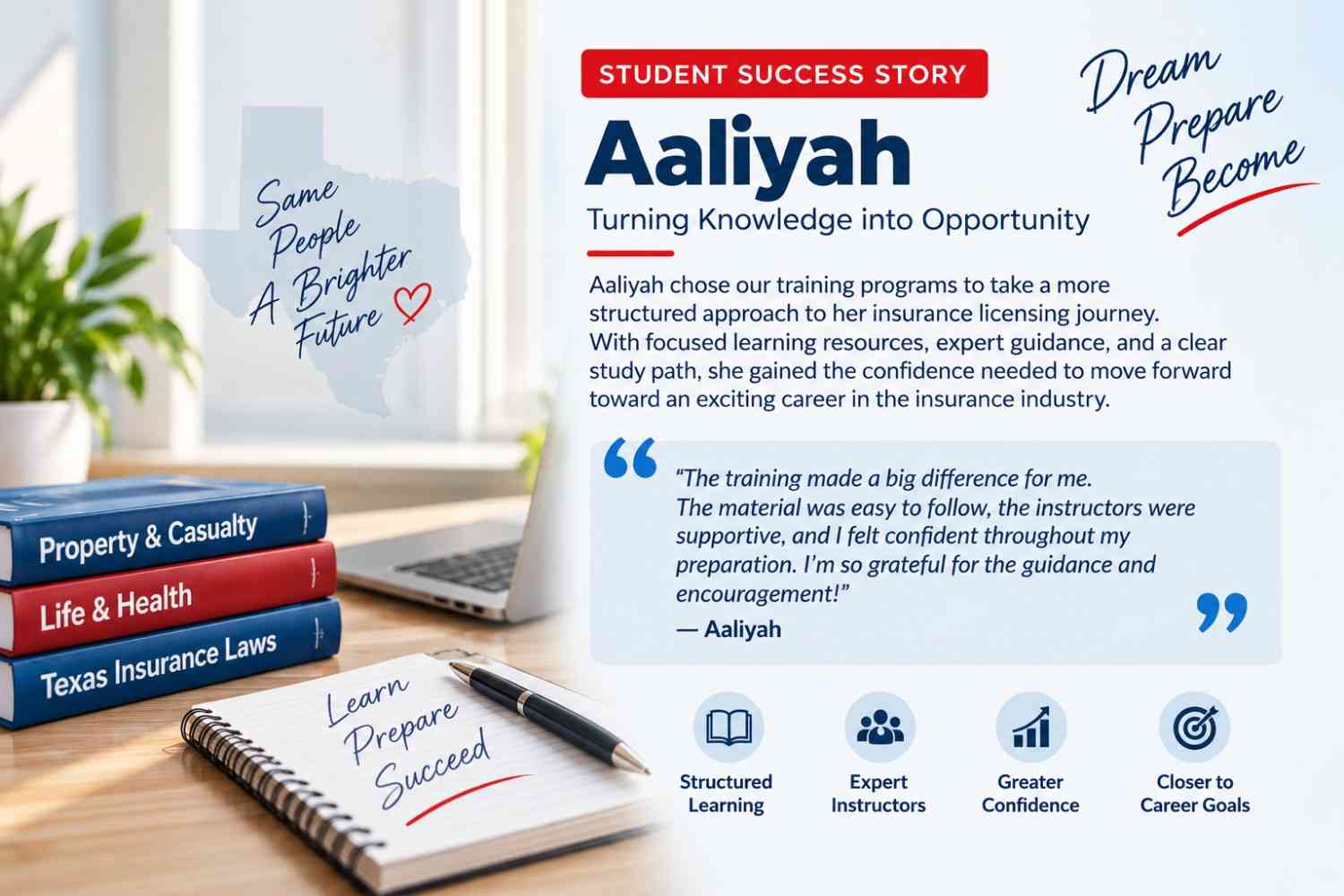 Aaliyah's Texas Insurance Training Success Story